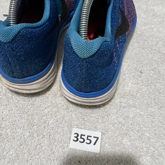 Nike Flyknit Lunar 3 Mens Blue Sneaker Running Shoes 9.5 Lace Up Low Top - Picture 11 of 11